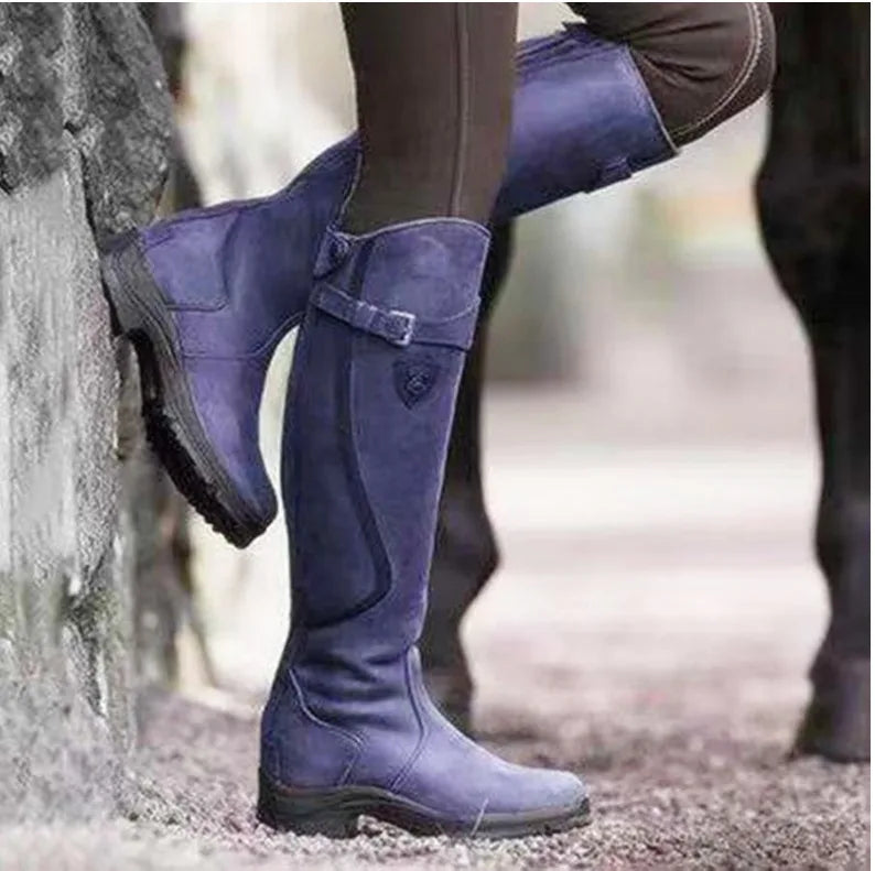 Audrey | Women's Waterproof Knee High Boots - Color:Purple;Size:35