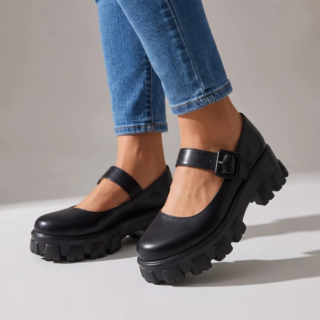 Aurelia | Women's Orthopaedic Mary Jane Shoes - Color:Black;Size:35