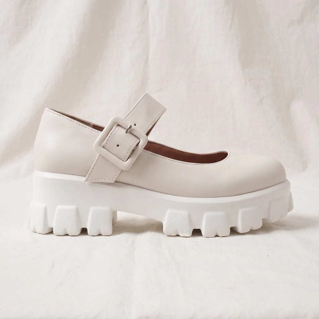 Women's Beige Ryder Platform Mary Janes