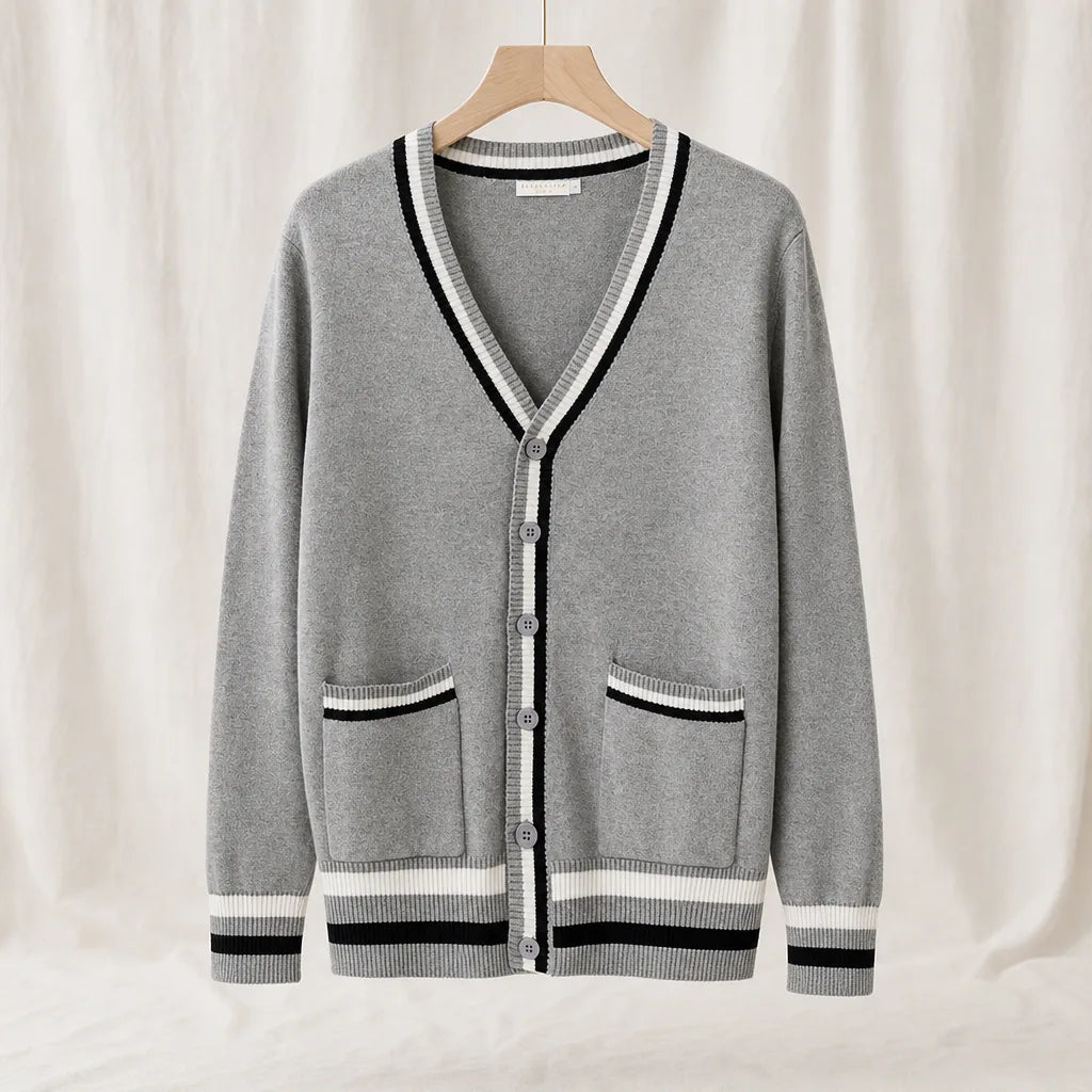 Women's Light Gray Barrett Cotton Knit Cardigan