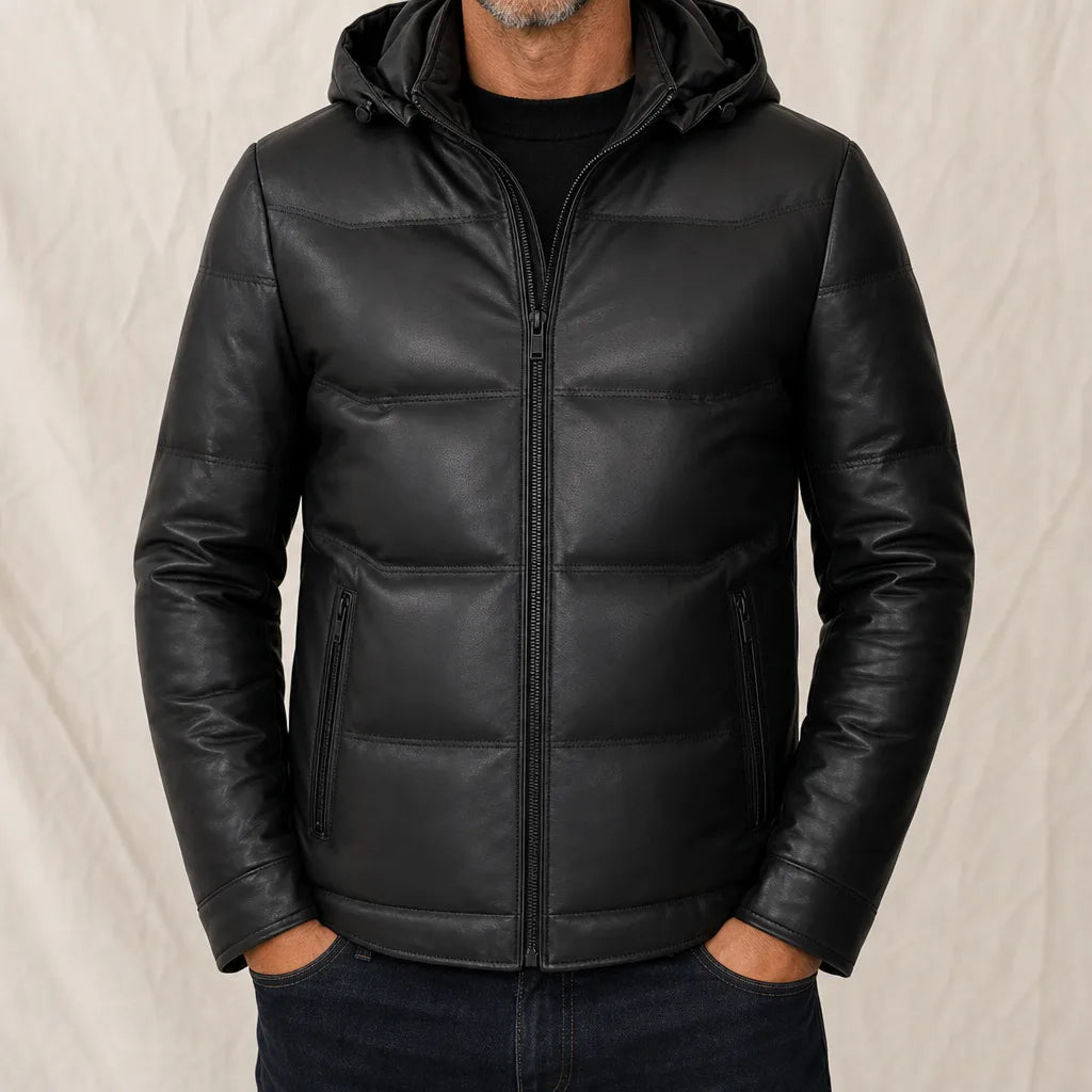 Bartlett Sheepskin Down Jacket - Color:Black;Size:170