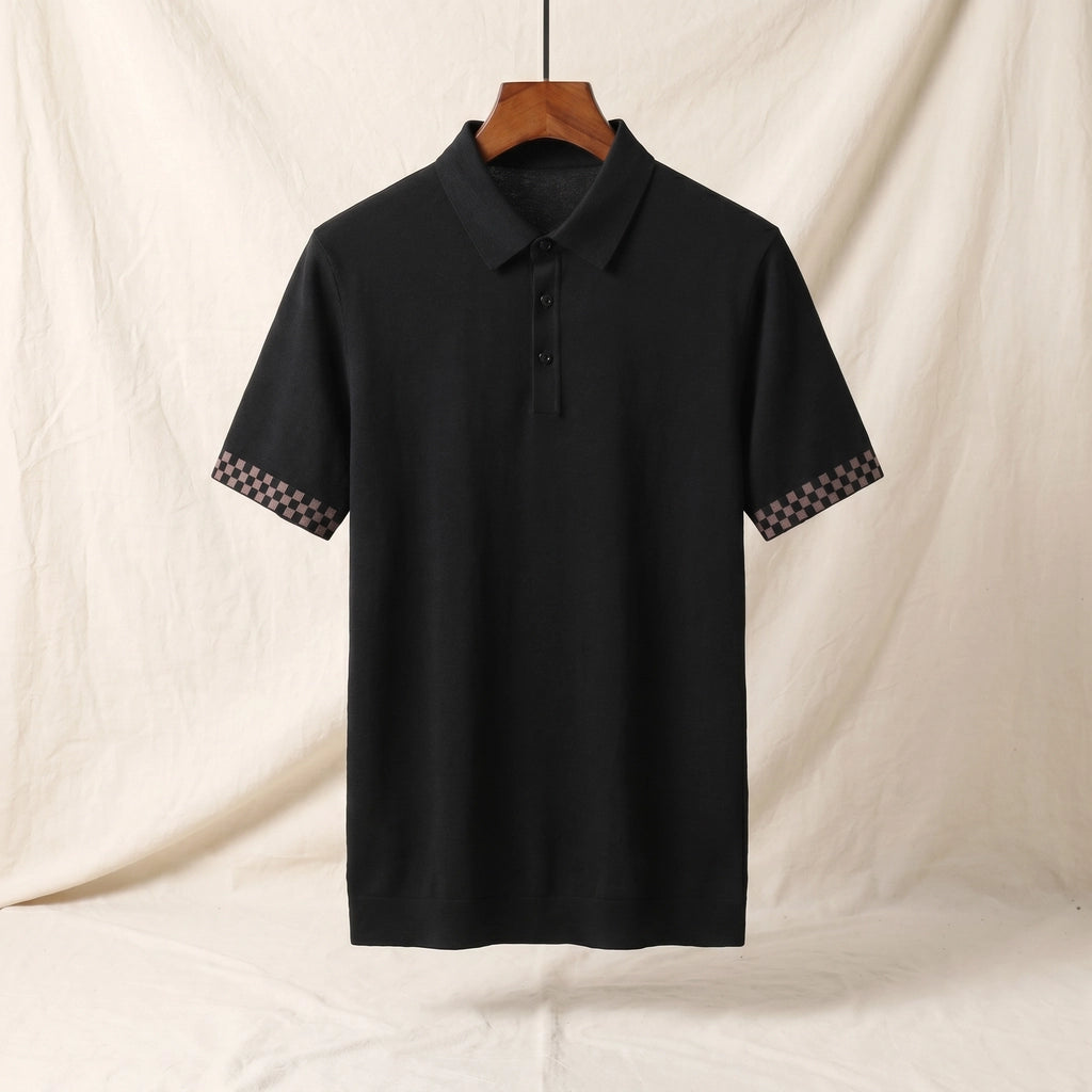 Baxter Checkered Polo - Color:Black;Size:M