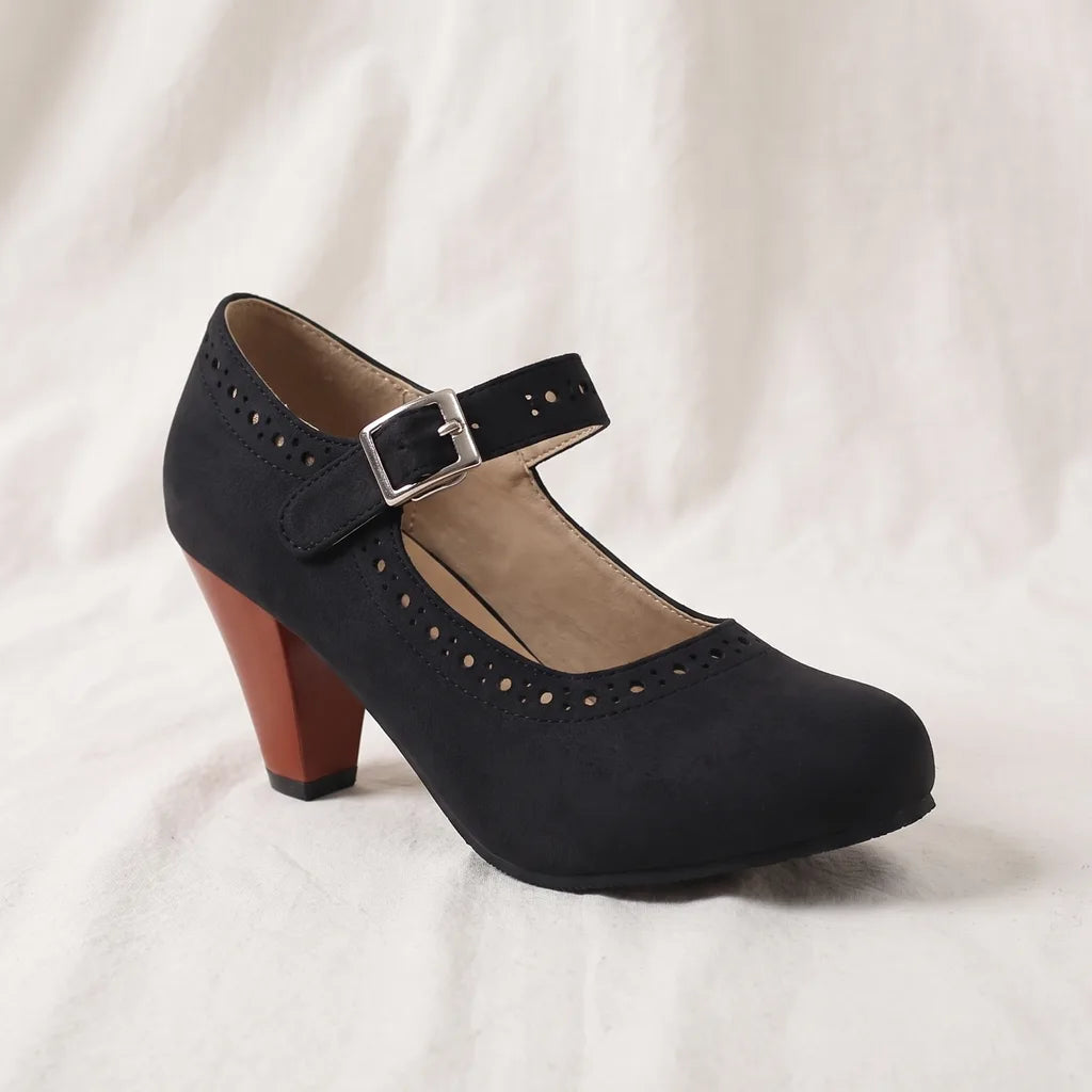 Women's Black Austin Block Heel Mary Janes