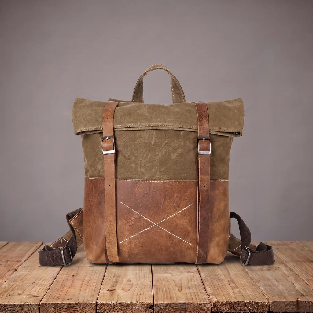 Beckett Canvas Backpack  - Color:Beige