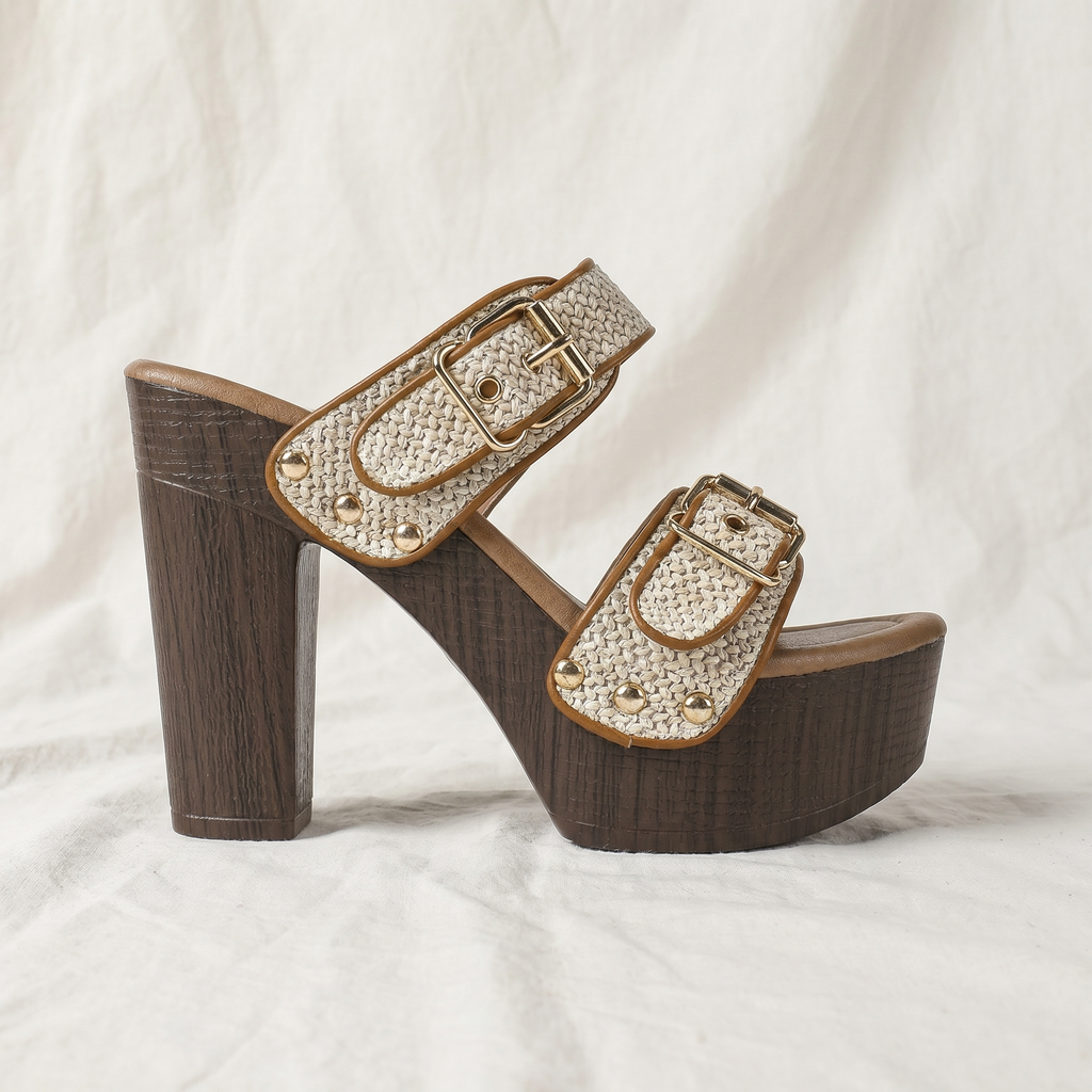 Vanessa | Womens Buckle Strap Block Heels
