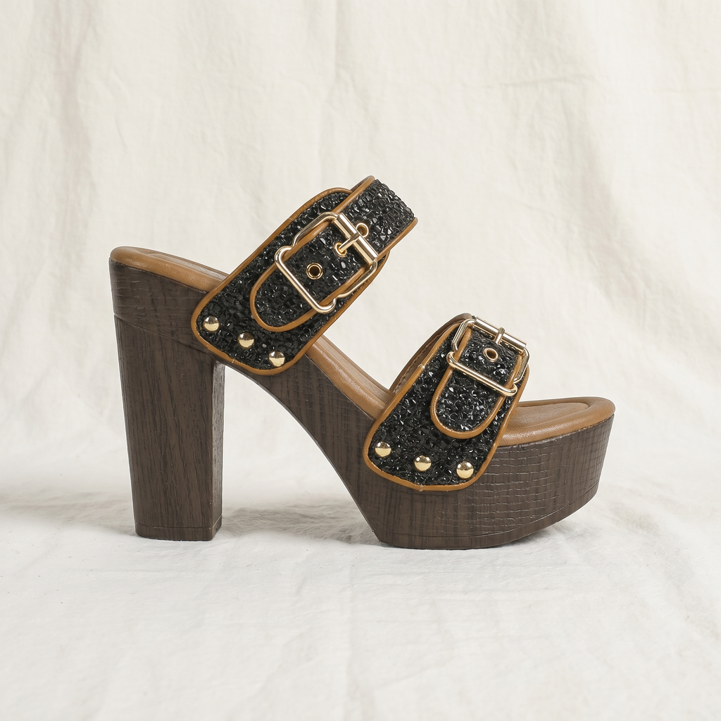 Vanessa | Womens Buckle Strap Block Heels