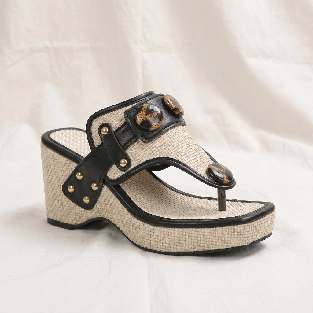 Black Holmes Platform Wedge Sandals 1