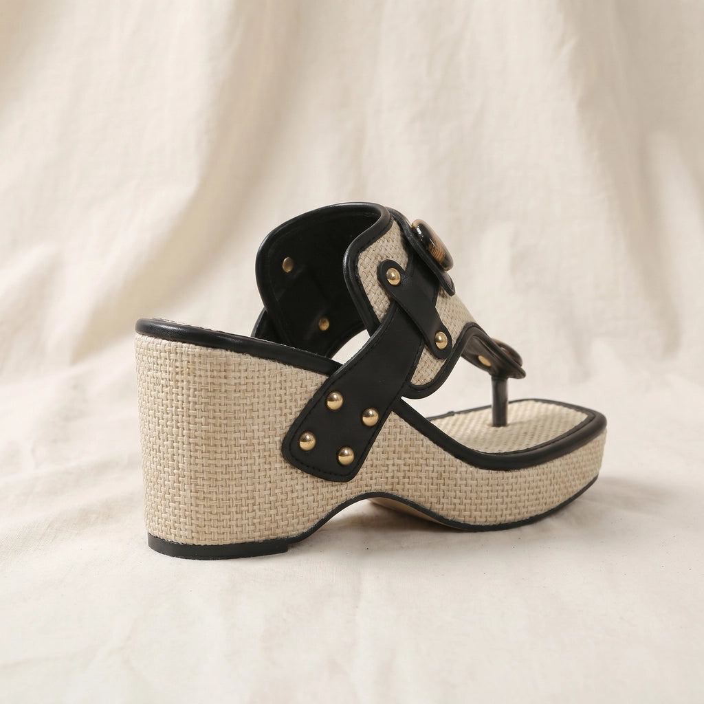 Black Holmes Platform Wedge Sandals 2
