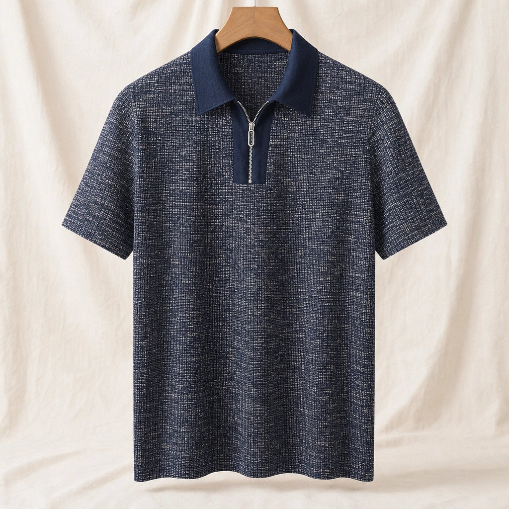 Tolliver Textured Knit Polo - Color:Black;Size:S