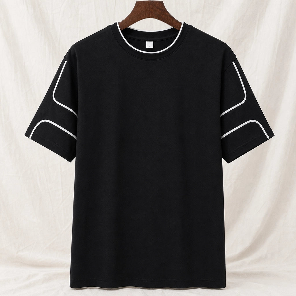 Kennedy Layered Oversized T-Shirt - Color:Black;Size:S