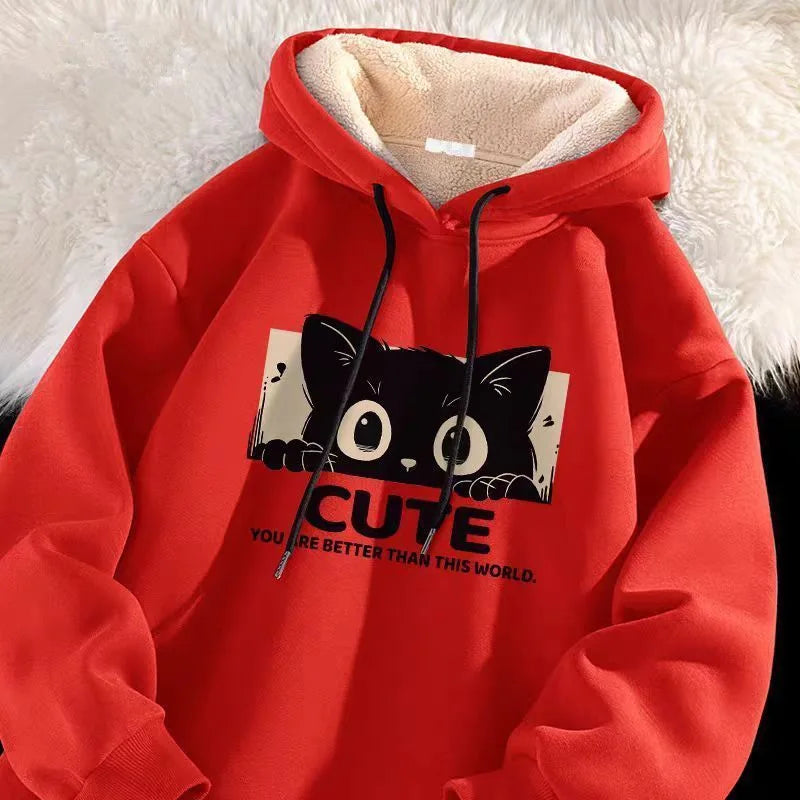 Blair | Women's Cute Hoodie - Color:Red;Size:S
