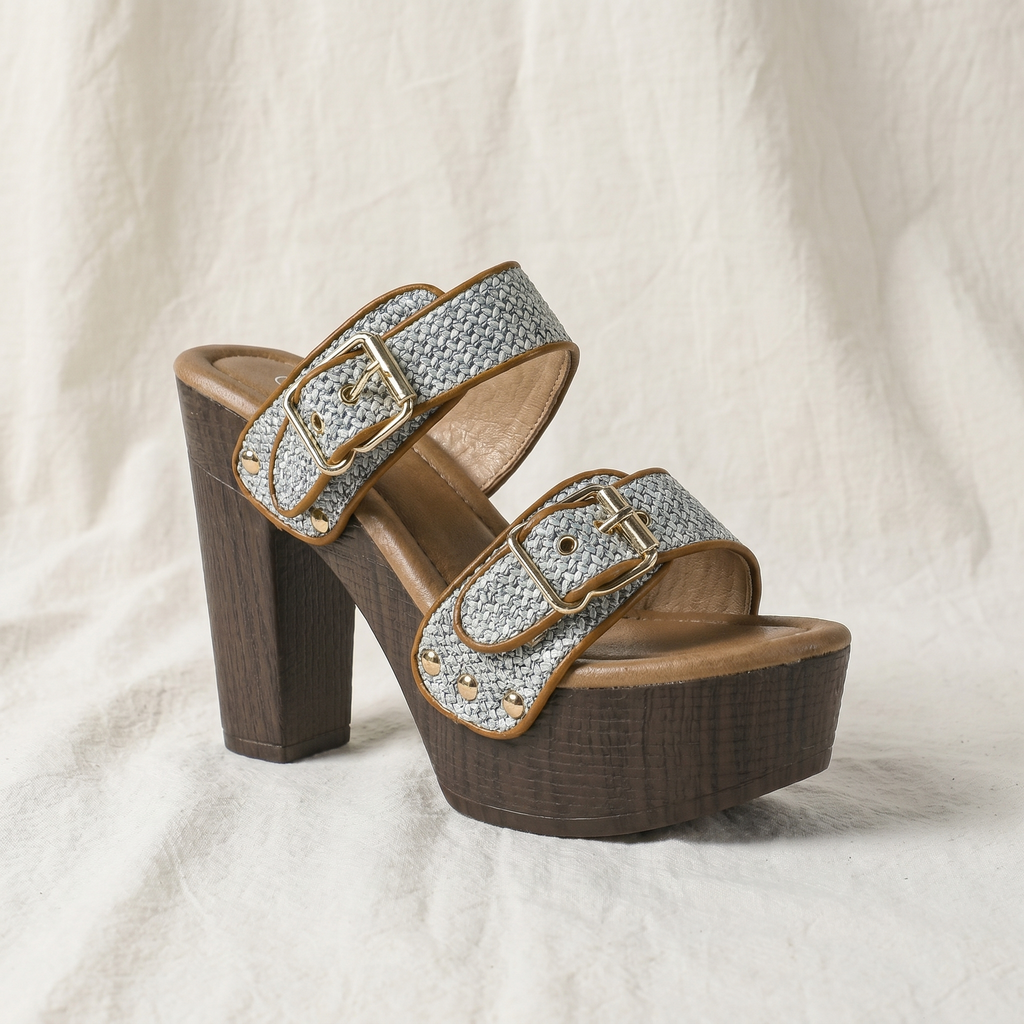 Vanessa | Womens Buckle Strap Block Heels