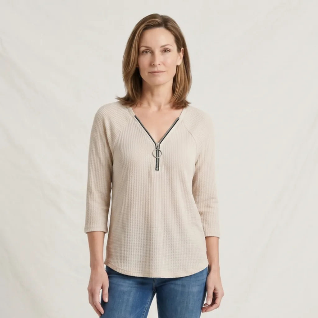 Boone Zip V-Neck T-Shirt