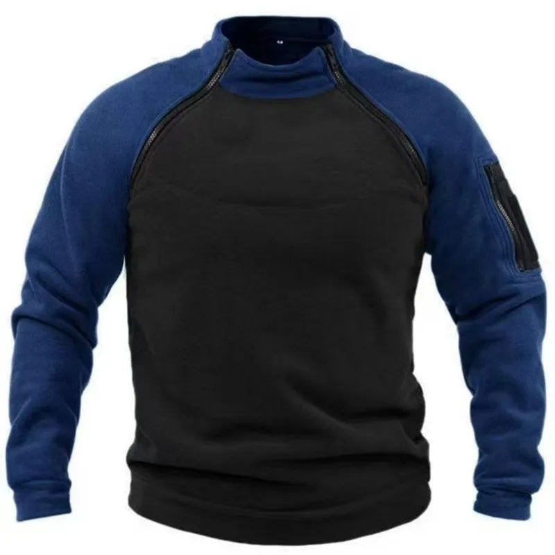 Booth | Men's Military Pullover - Color:Black Blue;Size:XS