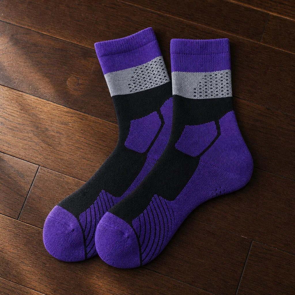 Brackenridge | Merino wool Hiking Socks   - Color:Black/Purple;Size:One Size