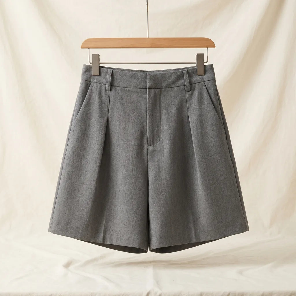 Brenda Tailored Bermuda Shorts - Color:Gray;Size:XXS