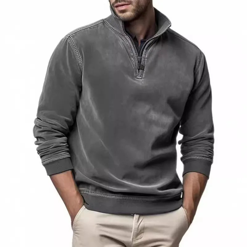 Brewster | Men's Soft Quarter-Zip Jumper - Color:Gray;Size:S