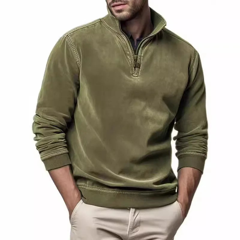 Brewster | Men's Soft Quarter-Zip Jumper - Color:Green;Size:S