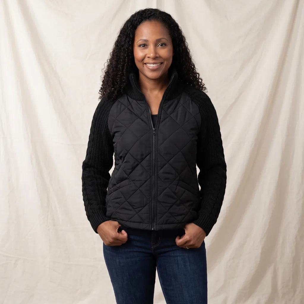 Women's Black Lawson Zip Padded Jacket