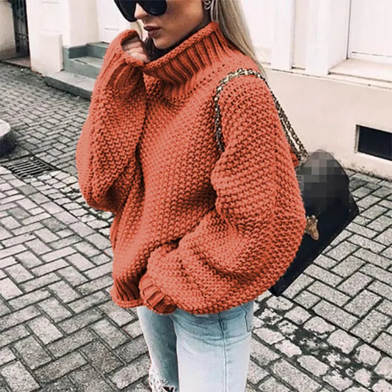 Brielle | Women's Knitted Jumper - Size:XS;Color:Orange Red