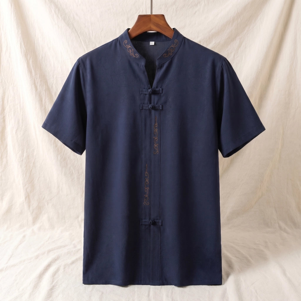 Briggs Mandarin Collar T-Shirt - Color:Navy;Size:S