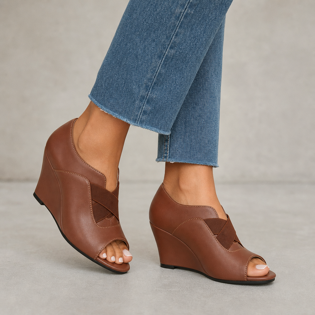 Alessia | Womens Peep Toe Wedge Sandals