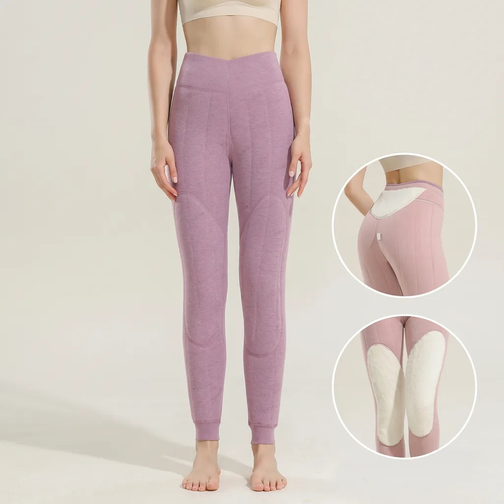 Bryony | Wool Fleece Lined Leggings - Size:M;Color:Purple