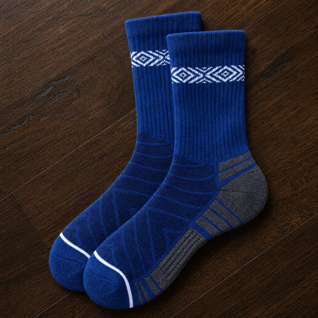 Callix Patterned Crew Socks - Color:Blue;Size:M