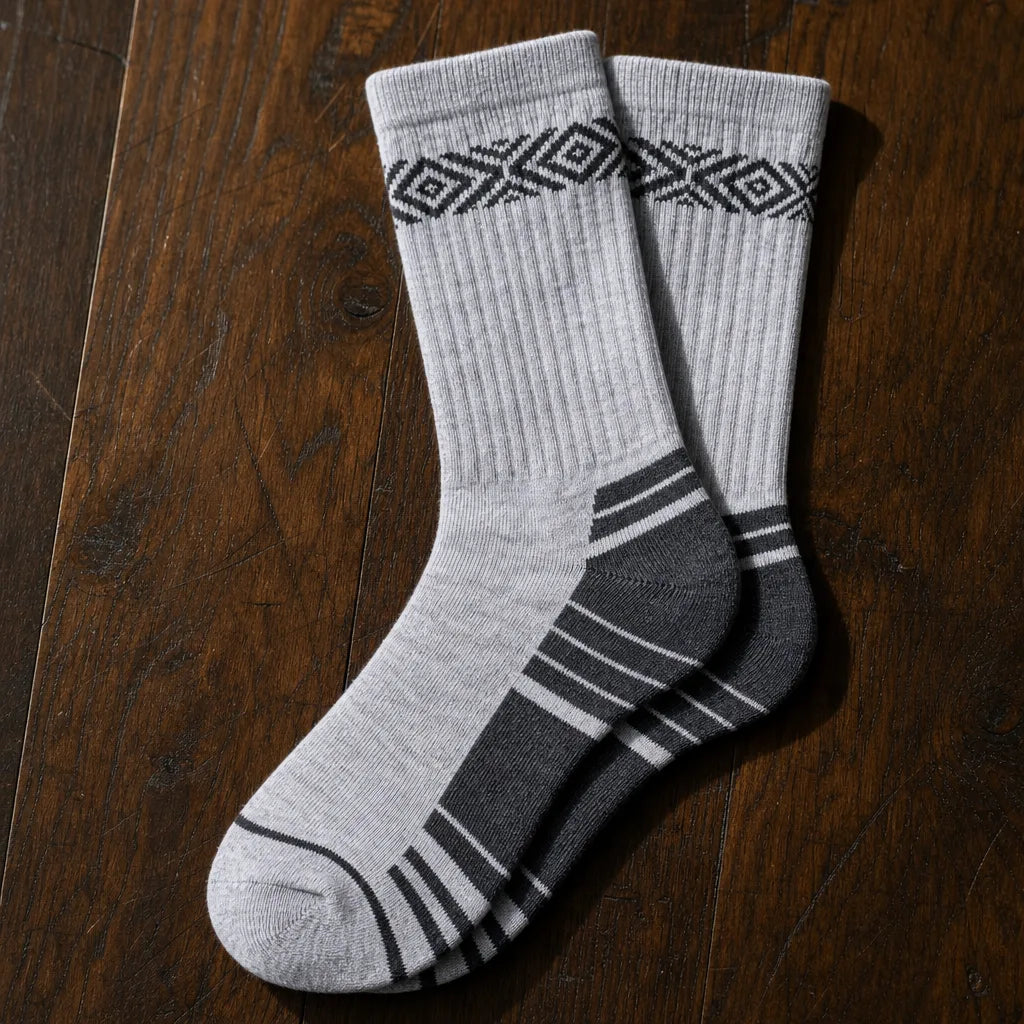 Callix Patterned Crew Socks - Color:Gray;Size:M
