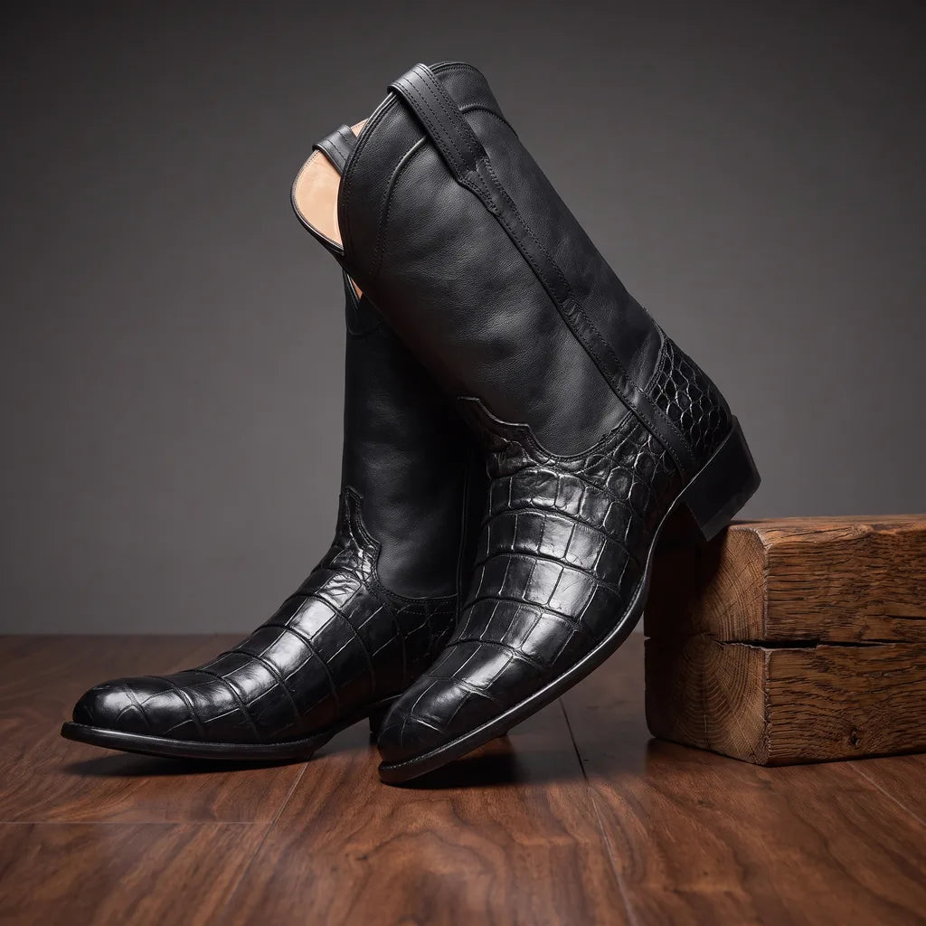 Callum | Men's Cowboy Boots - Color:Black;Size:38