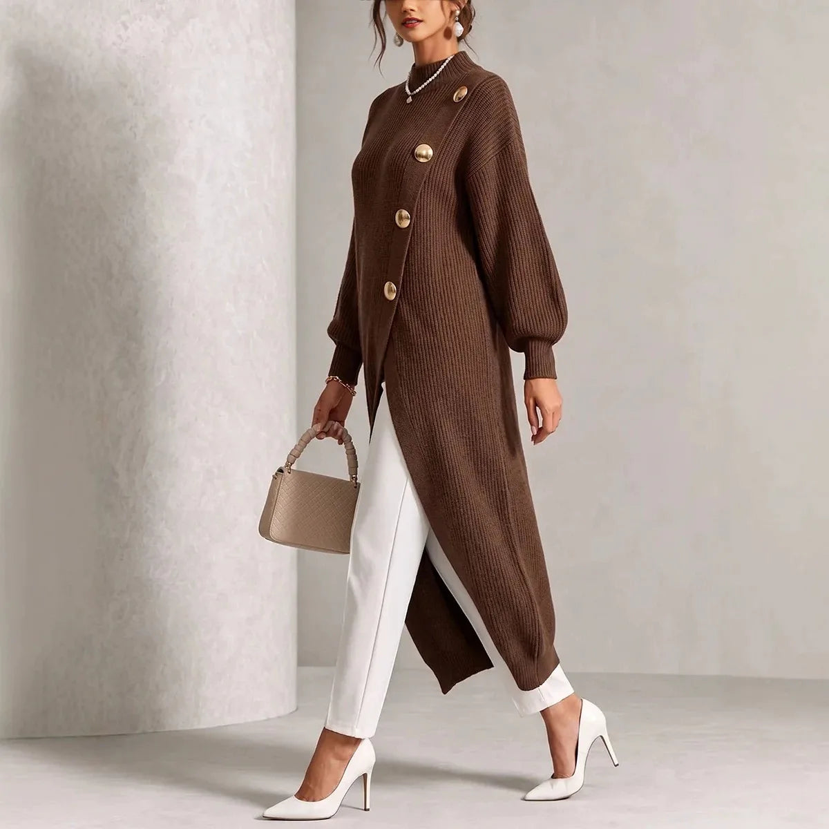Women's Camille | Women's Knitted Cardigan Jumper Dress