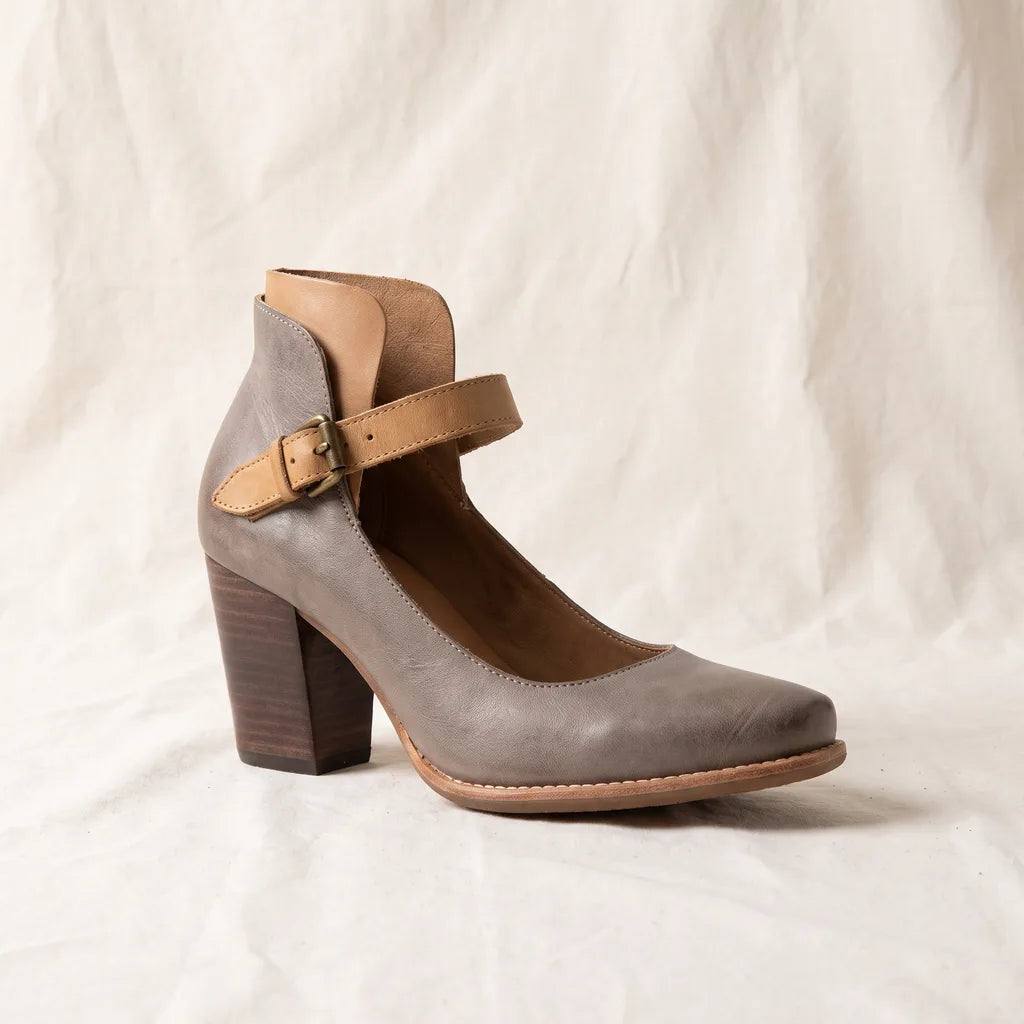 Women's Gray Vincent Pointed Block Heels