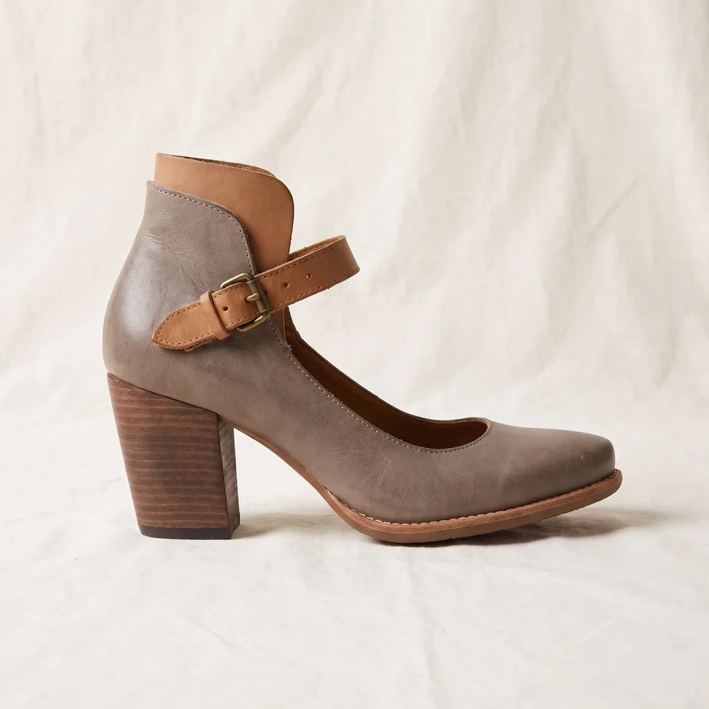 Women's Gray Vincent Pointed Block Heels