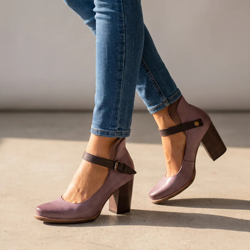 Camille | Womens Platform Mary Jane Heels Shoes - Color:Purple;Size:35