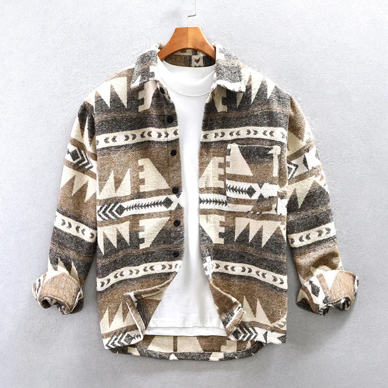 Carlos | Men's Classic Wool Blend Jacket  - Color:Light Brown;Size:S