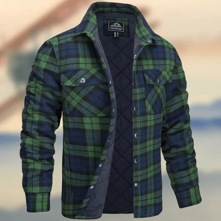 Carlton | Quilted Check Shirt Jacket - Size:XS;Color:Green
