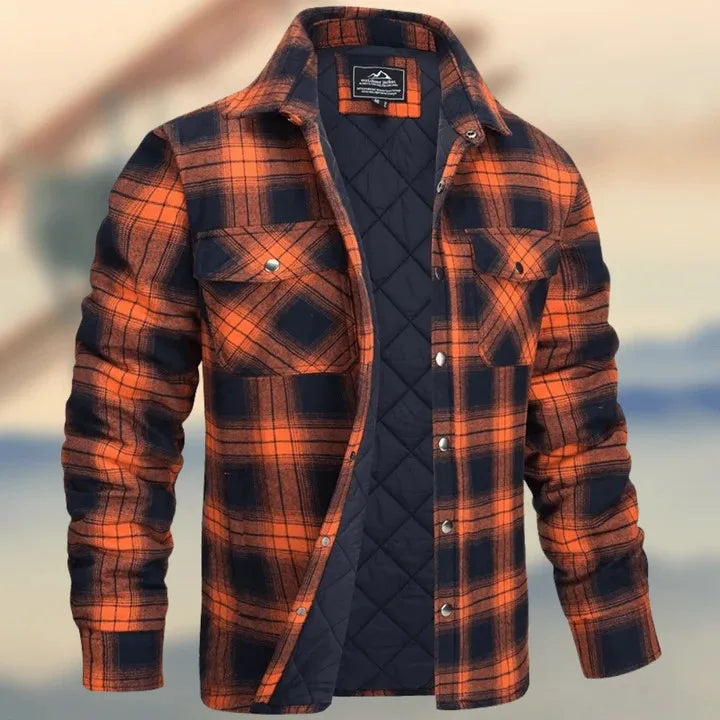 Carlton | Quilted Check Shirt Jacket - Size:XS;Color:Red