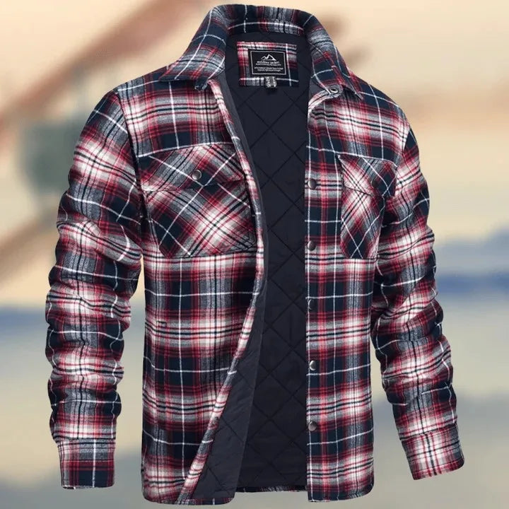 Carlton | Quilted Check Shirt Jacket - Size:XS;Color:Vintage Plaid