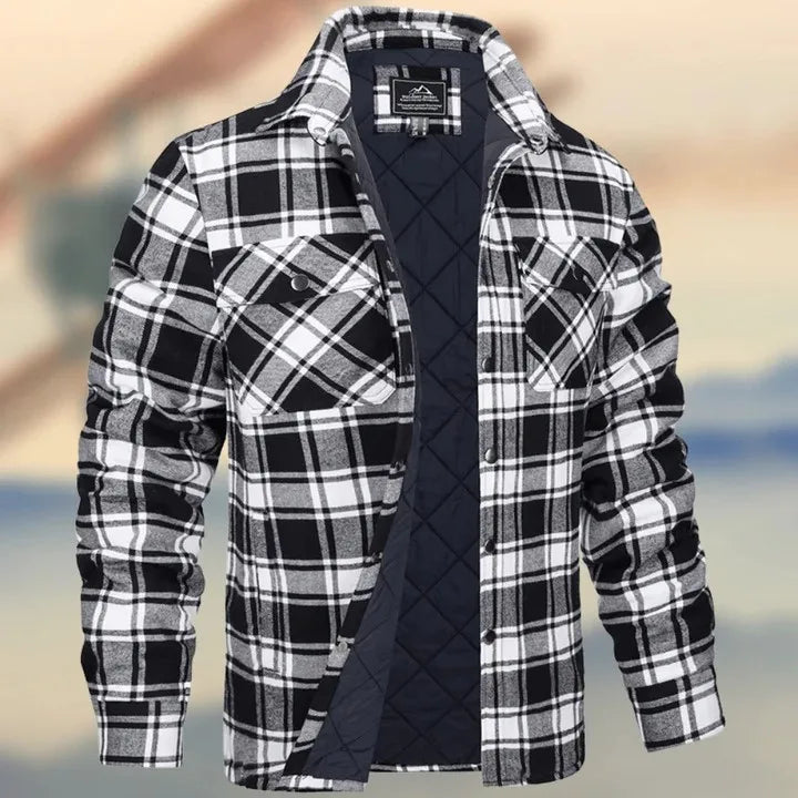 Carlton | Quilted Check Shirt Jacket - Size:XS;Color:White