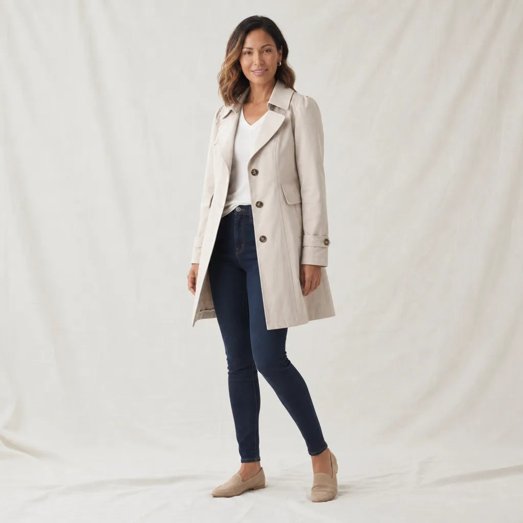 Women's Cream Carroll Longline Trench Coat