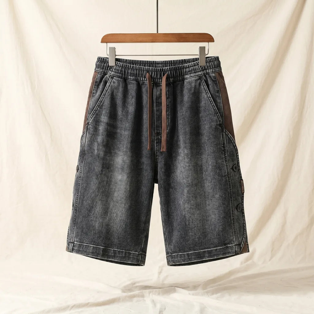 Carver Cotton Denim Shorts - Color:Black;Size:XS