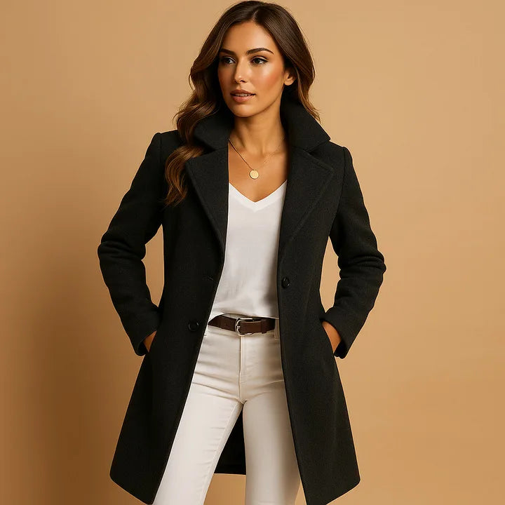 Cassidy | Women's Cotton Trench Coat  - Black