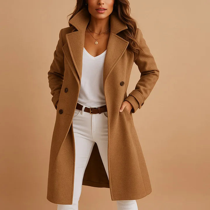 Cassidy | Women's Cotton Trench Coat  - Brown