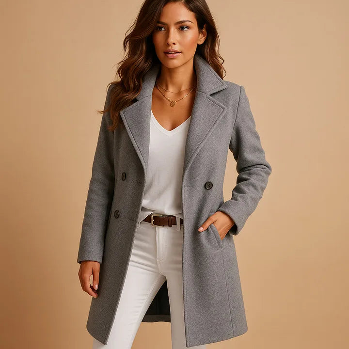 Cassidy | Women's Cotton Trench Coat  - Grey