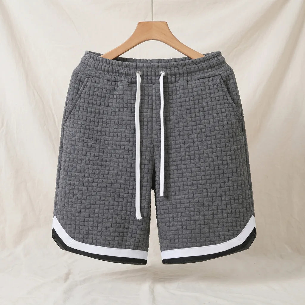 Chatwin Waffle Knit Shorts - Color:Gray;Size:XS