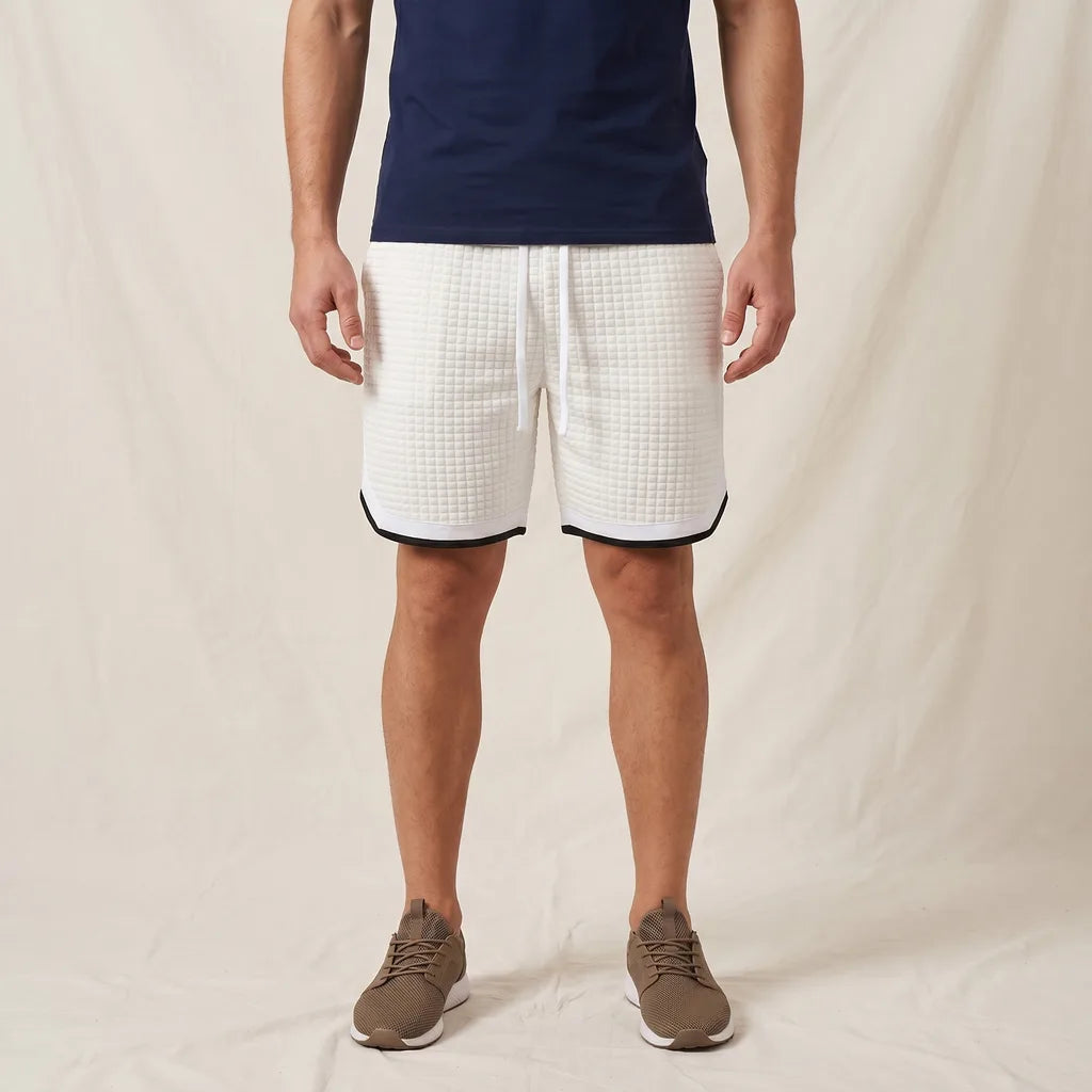 White Chatwin Waffle Knit Shorts 2