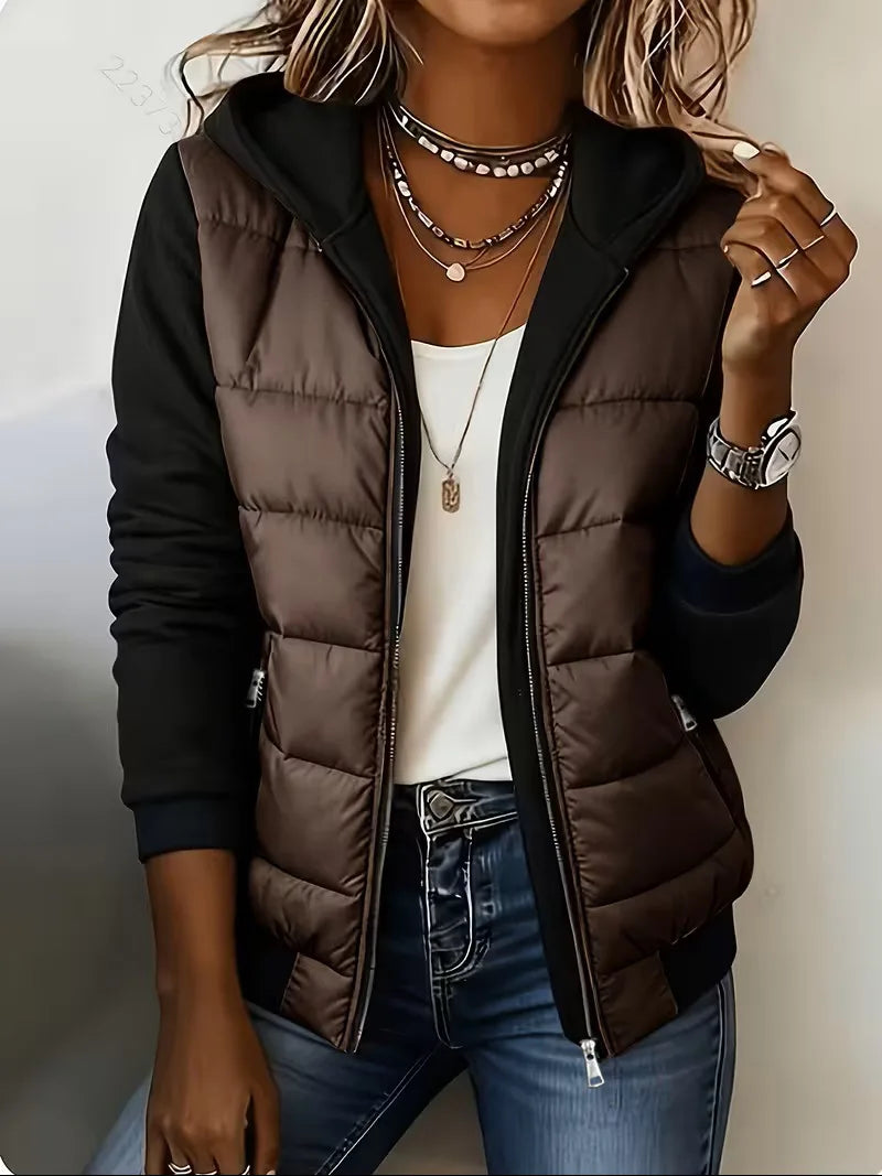Cheney | Women's Hooded Padded Coat - Color:Coffee;Size:XS