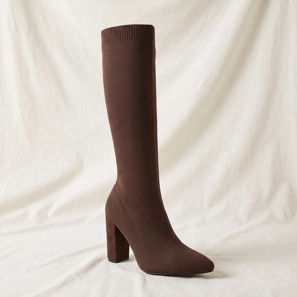 Women's Brown Dalton Knit Calf Boots