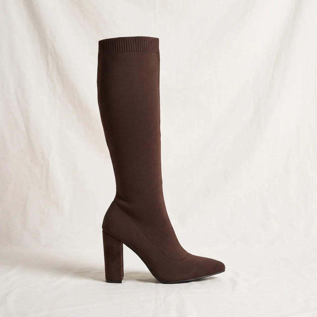 Women's Brown Dalton Knit Calf Boots