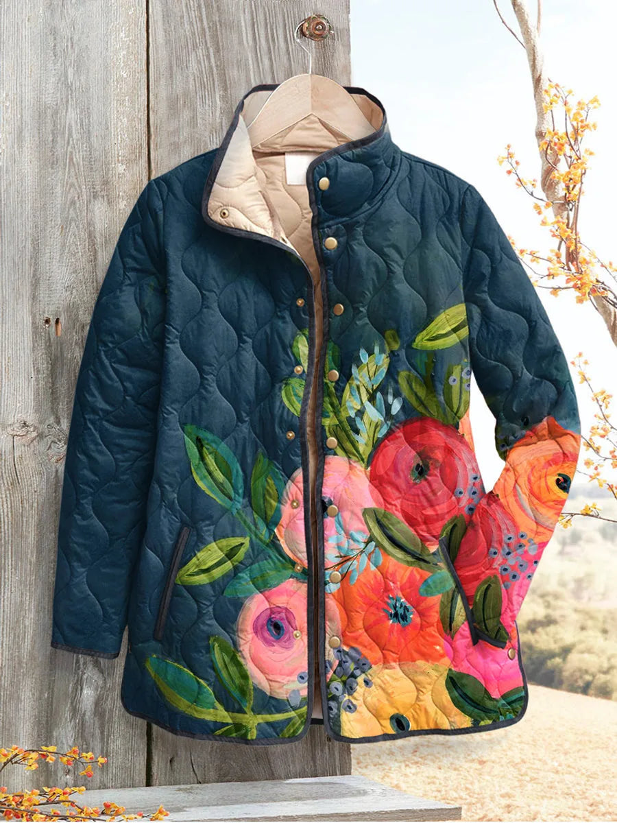 Claire | Women's Quilted Artistic Jacket - Size:XXS;Color:Dark Blue